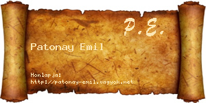 Patonay Emil névjegykártya